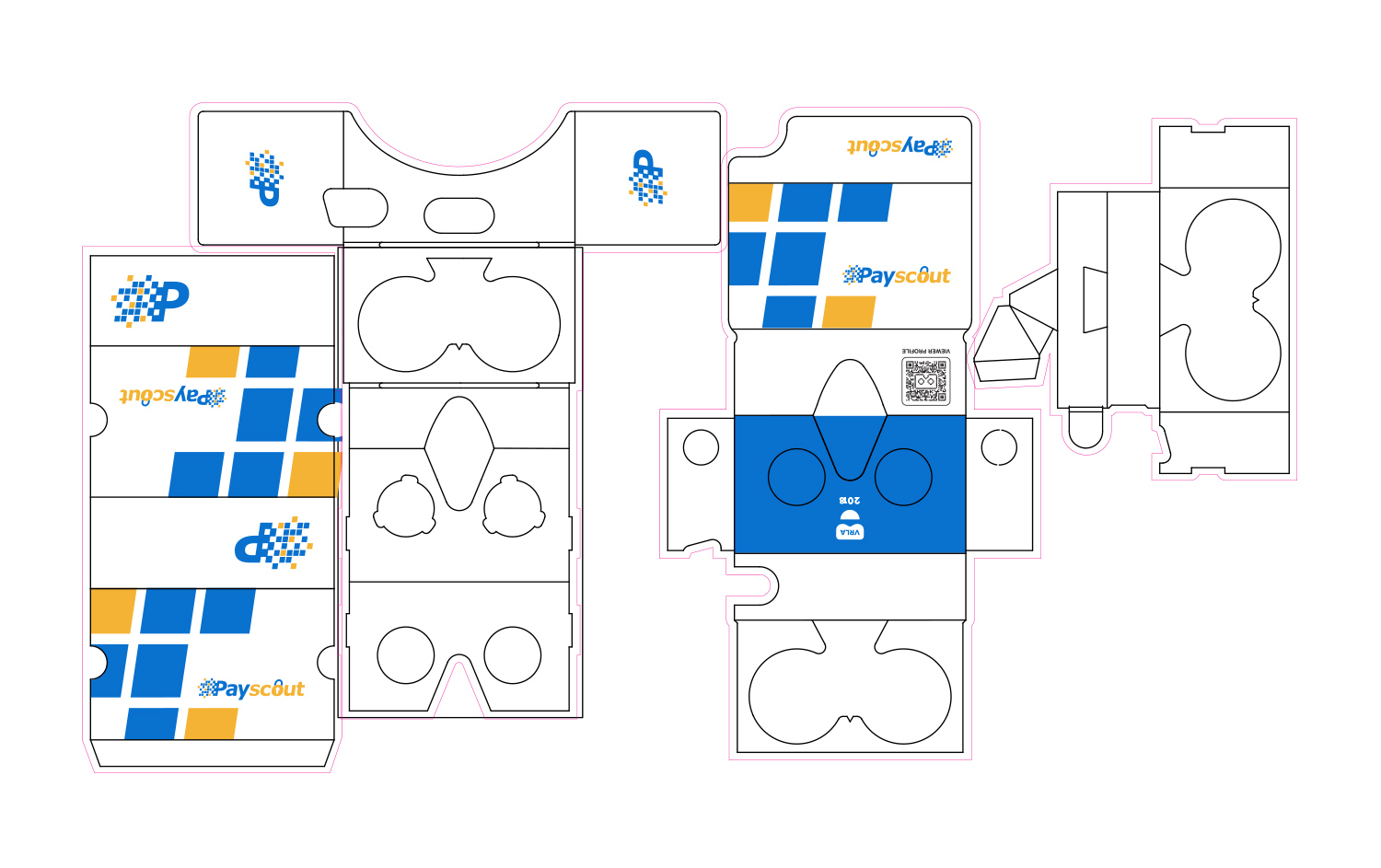 packaging template flat layout vr goggles